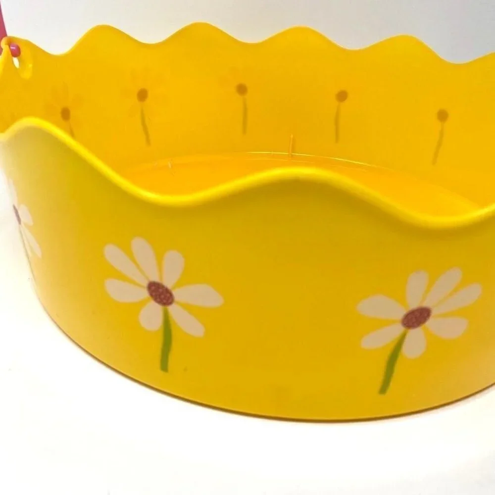 Target Large Plastic Easter Basket Yellow Daisies 12